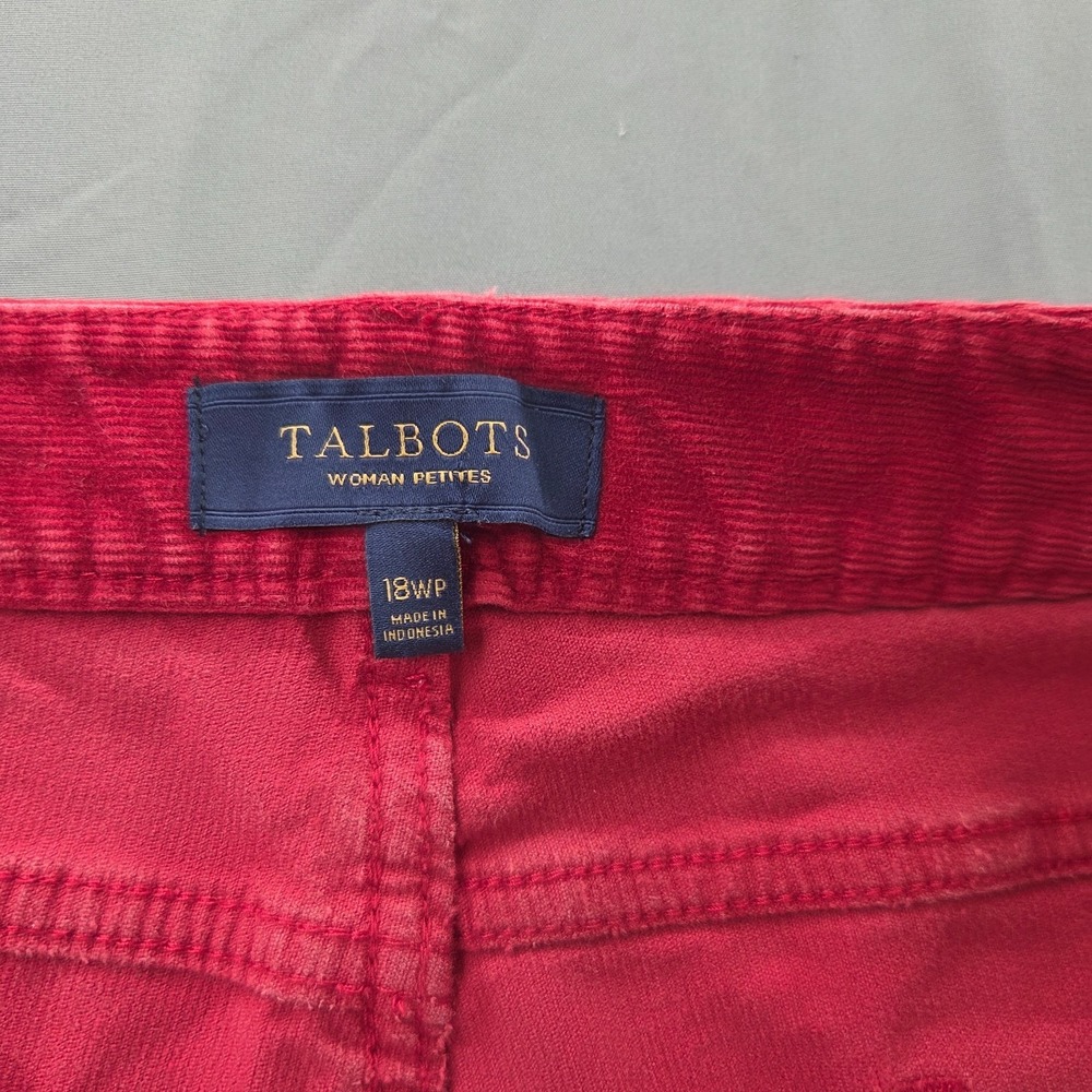 Talbots Women's 18WP Petite Heritage Corduroy Pants Blue Red 2 Pant Lot - Picture 6 of 16